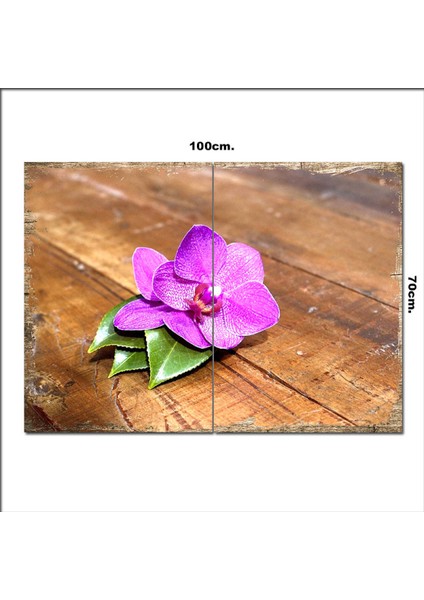 Ahşap Tablo Ahşap Üstündeki Mor Çiçek 70*100CM