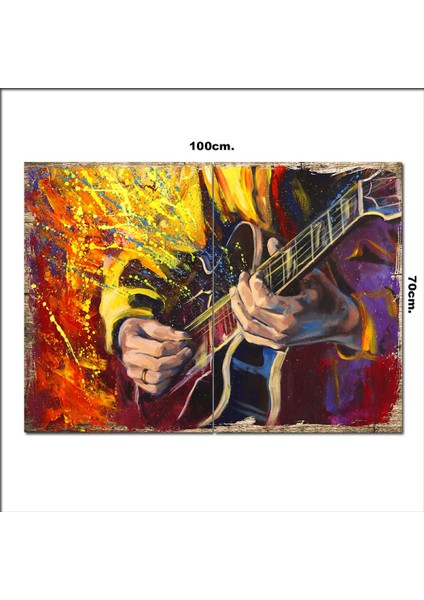 Ahşap Tablo Gitar 70*100CM