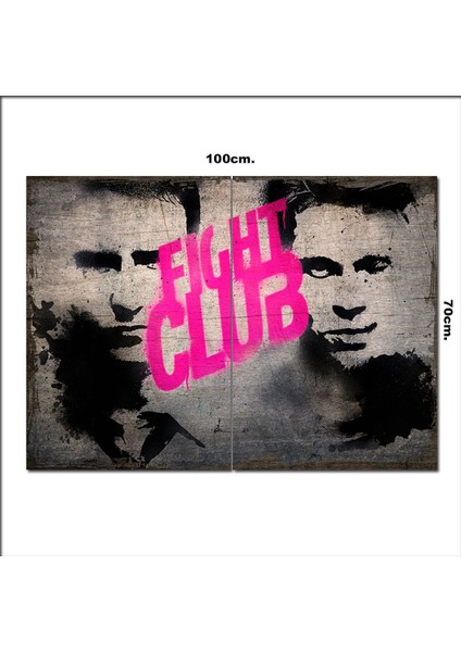 Ahşap Tablo Fight Club Desenli 70*100CM