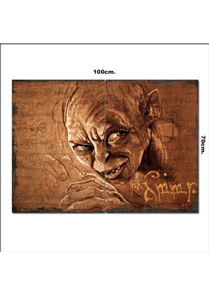 Ahşap Tablo El Hobbit Gollum Desenli 70*100CM