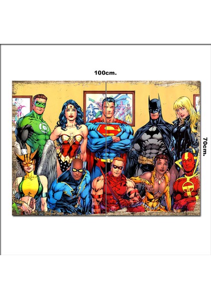 Ahşap Tablo Marvel Karakterleri 70*100CM