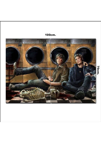 Ahşap Tablo Supernatural Dean ve Sam Winchester Baskılı 70*100CM