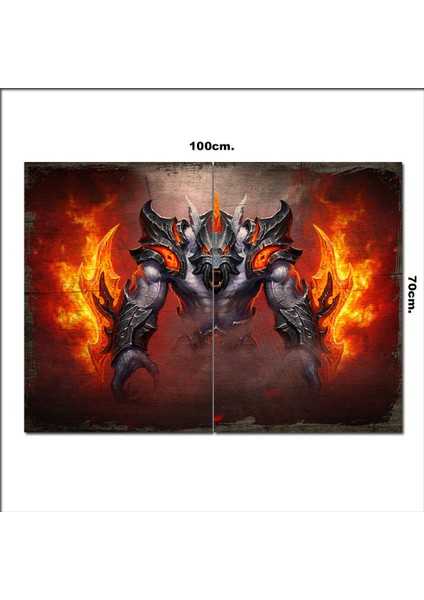 Ahşap Tablo Dota 2 Şekilli 70*100CM