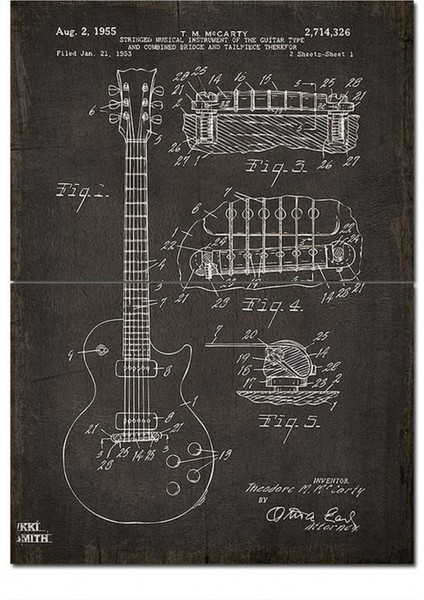 Ahşap Tablo Agşap Tablo Eski Gitarın Grafik Tasarımı Görseli Tasarım Mdf Tablo
