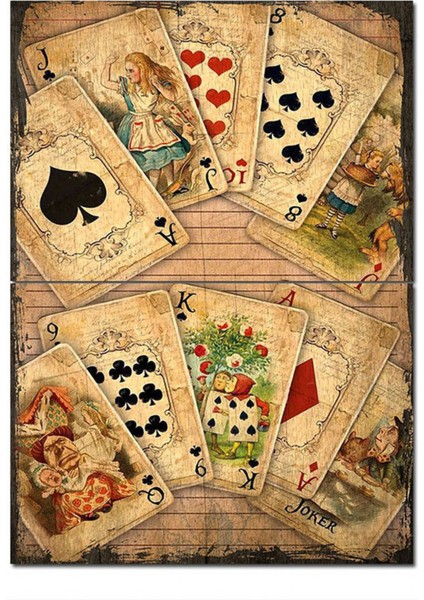 Ahşap Tablo Iskanbil Kağıdında Alice Harkalar Diyarında Görseli Hediyelik Ahşap Tablo