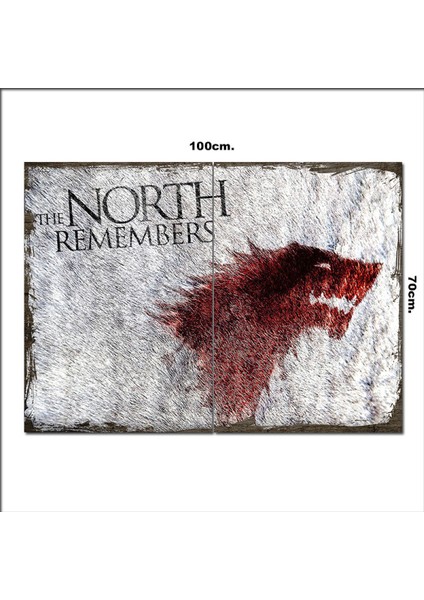Ahşap Tablo Got The North Remembers Stark 70*100CM