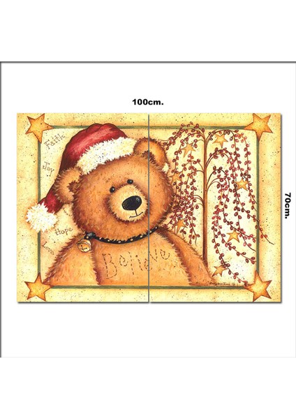 Ahşap Tablo Oyuncak Ayı Görseli 70*100CM