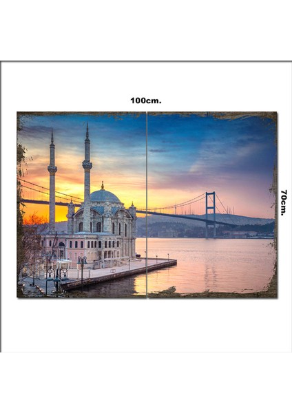 Ahşap Tablo Ortaköy Camii Istanbul 70*100CM