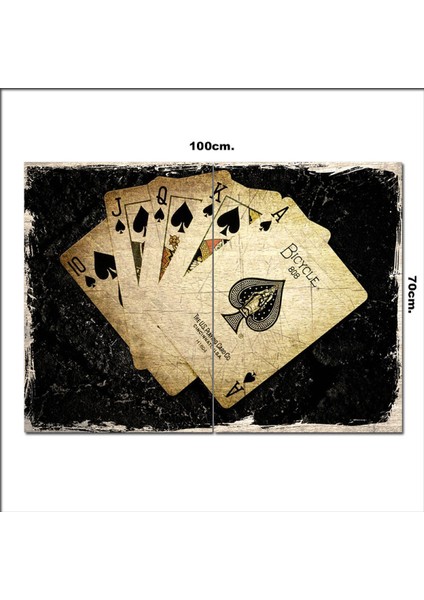Ahşap Tablo Maça Royal Flush Görseli 70*100CM