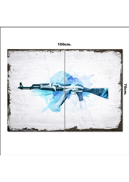 Ahşap Tablo Ak-47 Kalaşnikof Poster 70*100CM