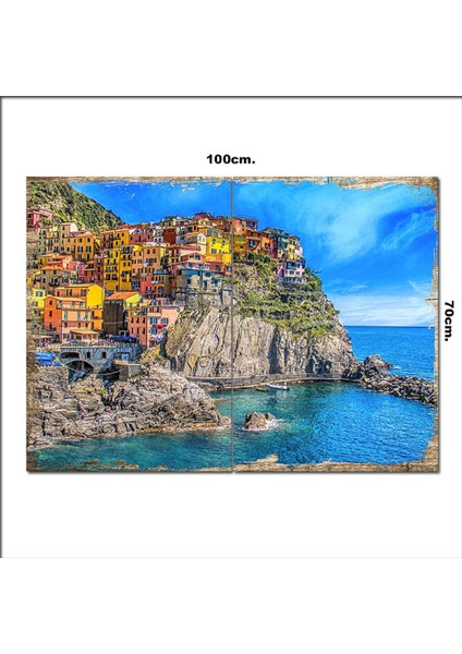 Ahşap Tablo Cinque Terre Italya 70*100CM