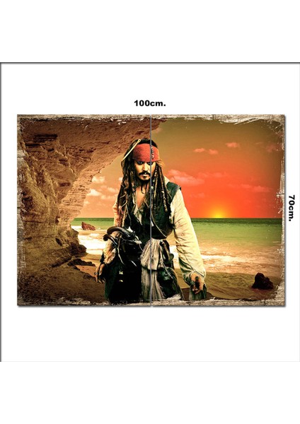 Ahşap Tablo Kaptan Jack Sparrow 70*100CM