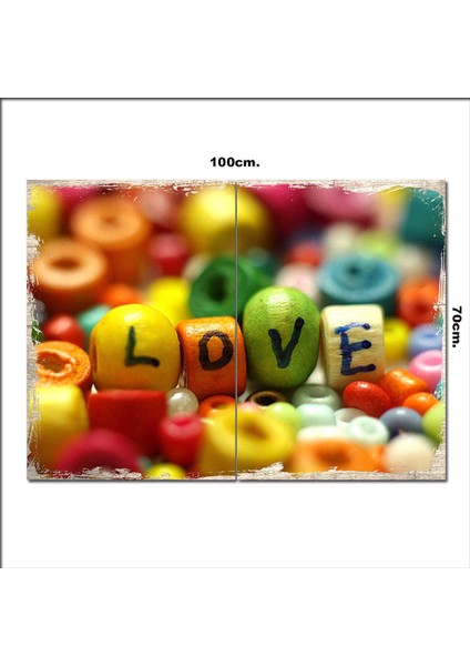 Ahşap Tablo Love Aşk 70*100CM
