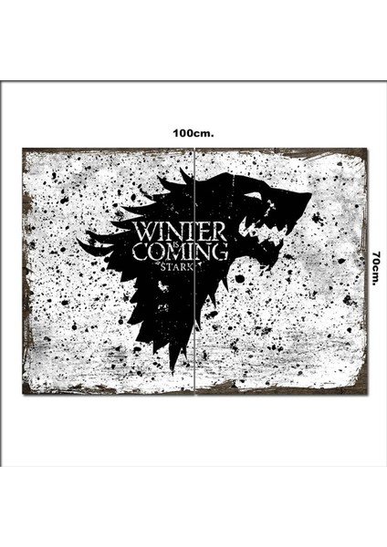 Ahşap Tablo Winter Is Coming Stark 70*100CM