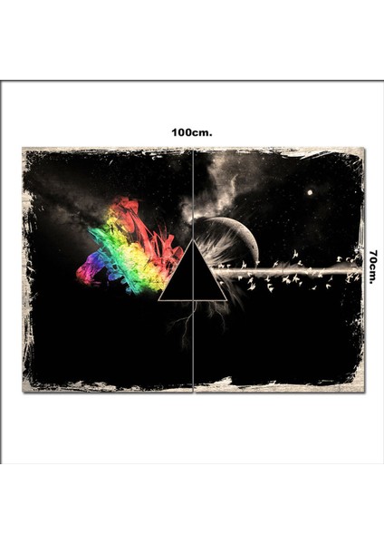Ahşap Tablo Pink Floyd Albüm Kapağı Tarz 70*100CM
