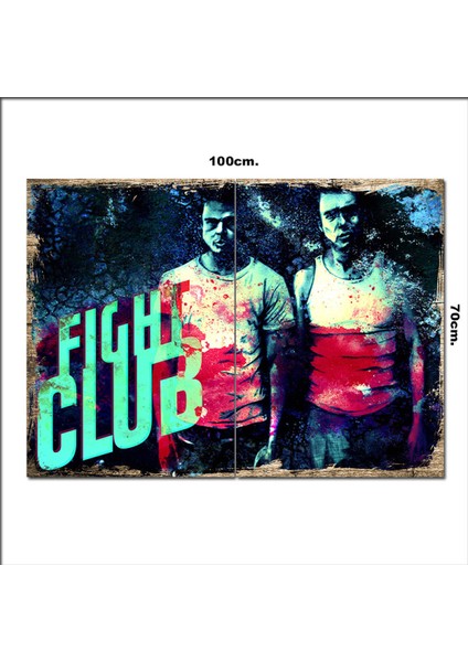 Ahşap Tablo Fight Club Dövüş Kulubü 70*100CM