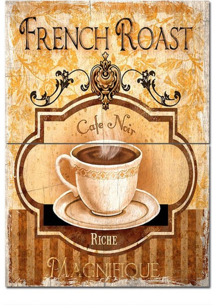 Ahşap Tablo French Roast Coffee Mdf Poster