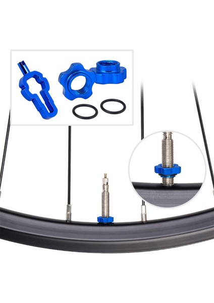 Presta Valf Somunu - Presta Adaptör Çıkma Onarımı Dönüştürücü Somun Dönüştürücü Mavi (Yurt Dışından) fırsatları
