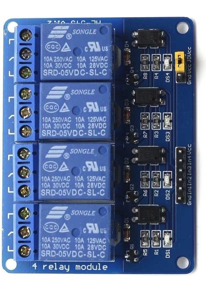 4'lü 12V Röle Kartı - 4 Way 12V Relay Module