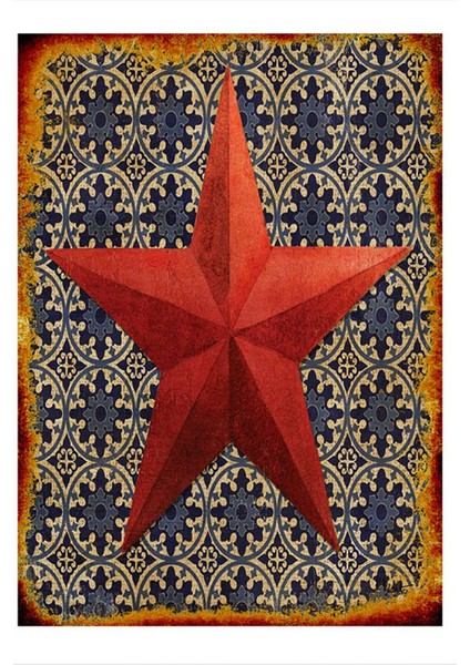 Kırmızı Deniz Yıldızı Tasarım Ahşap Tablo