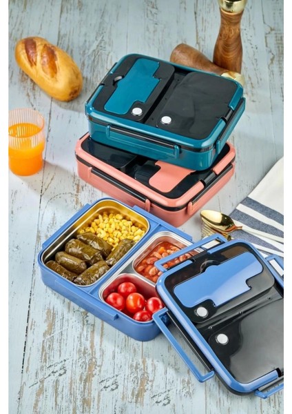 YK1392 Bölmeli Çelik Hazneli Yemek Kabı