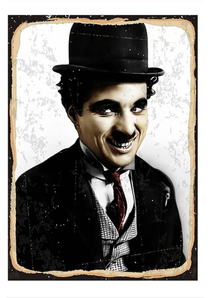 Charlie Chaplin Model Ahşap Tablo