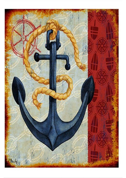 Kayık Çapası Dekoratif Mdf Tablo