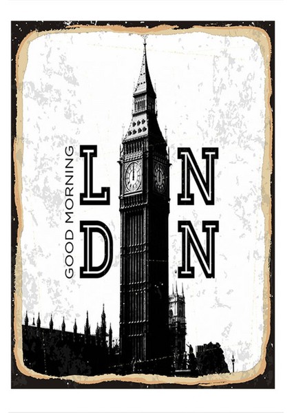 Londra Desenli Ahşap Tablo