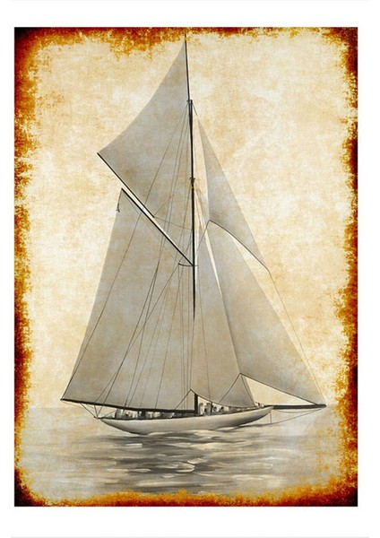 Siyah Beyaz Yelkenli Model Mdf Tablo