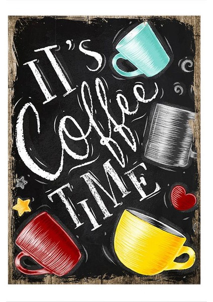 Kahve Zamanı Modern Ahşap Tablo