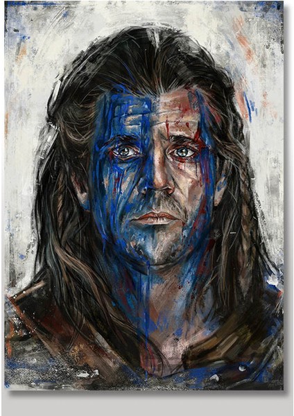 Ahşap Tablo Cesur Yürek (Braveheart) Mel Gibson Görseli