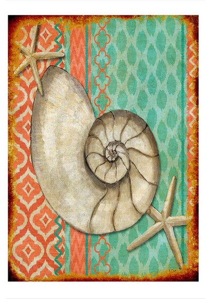 Deniz Canlıları Modern Ahşap Tablo