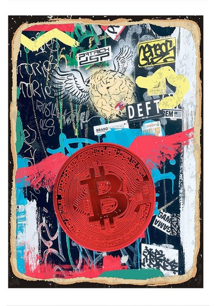 Bitcoin Kripto Para Hediyelik Mdf Tablo
