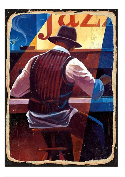 Jazz Müzik ve Piyano Mdf Tablo