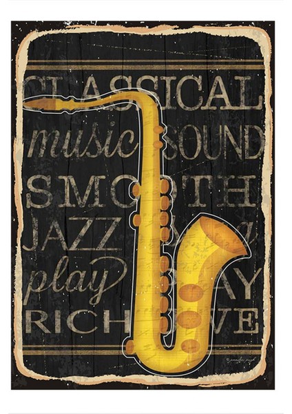 Klasik Jazz Müziği Art Mdf Poster