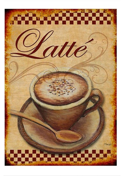 Cafe Latte Hediyelik Ahşap Tablo