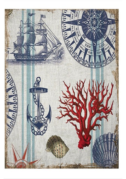 Gemici Temalı Modern Ahşap Tablo