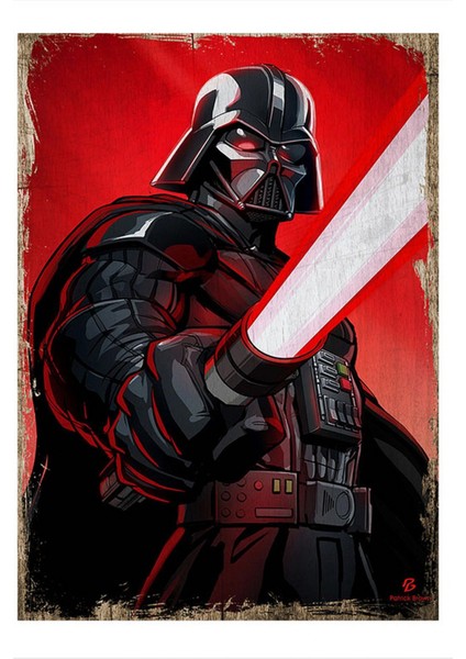 Darth Vader ve Işın Kılıcı Modern Ahşap Tablo