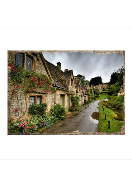 Ahşap Tablo Arlington Row Bibury Ingiltere