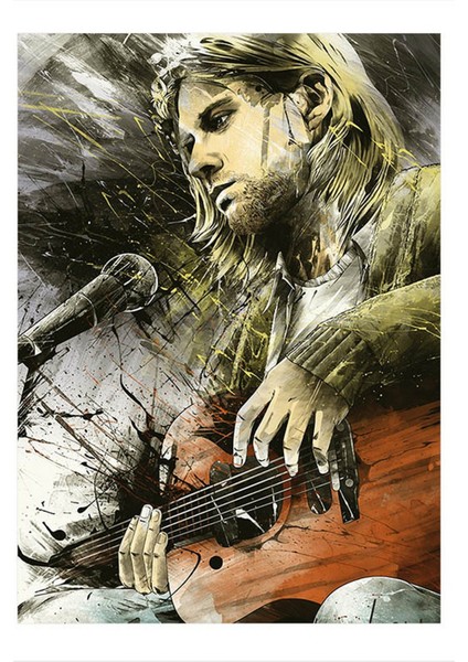 Ahşap Tablo Nirvana Kurt Cobain