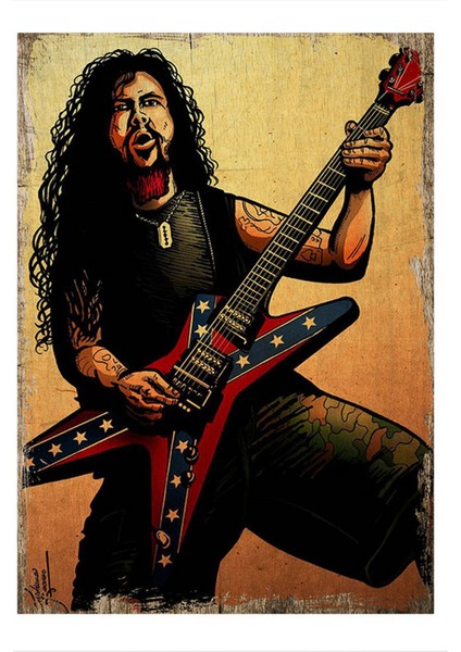 Dimebag Darrell Model Ahşap Tablo