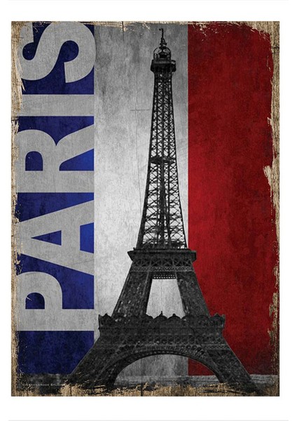 Fransa Bayrağı ve Paris Mdf Poster