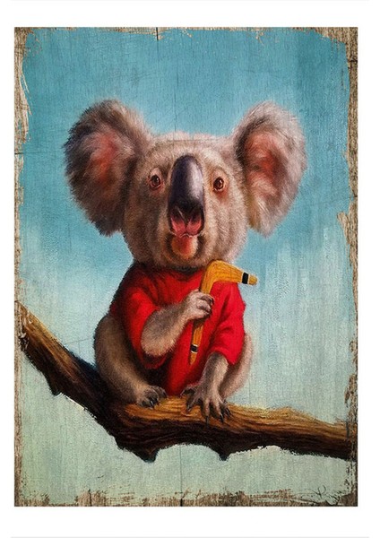 Bumerang ve Kuala Dekoratif Ahşap Tablo