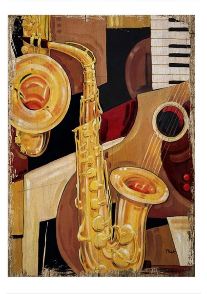 Jazz Müzik Art Mdf Tablo