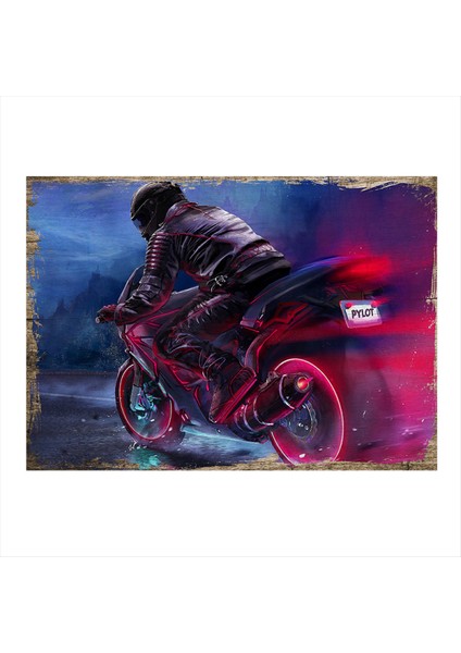 Motorsiklet Art Mdf Poster