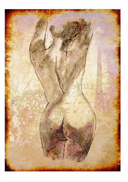 Kadın Sırtı Dekoratif Mdf Tablo