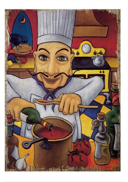 Fransız Aşçı Modern Mdf Tablo