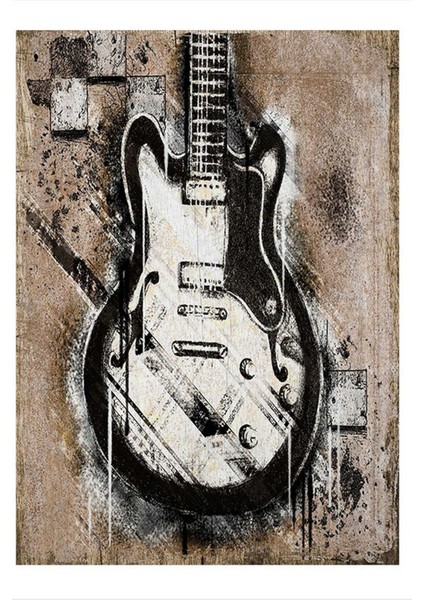 Caz Gitar Tasarım Ahşap Tablo