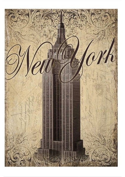 New York Gökdelen Model Mdf Tablo