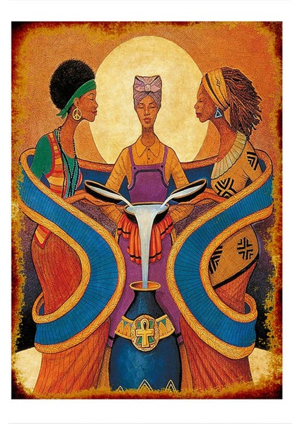 Afrika Temalı Tasarım Ahşap Tablo